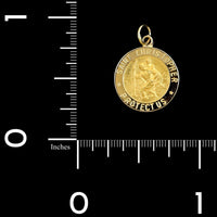 14K Yellow Gold Estate St. Christopher Medal