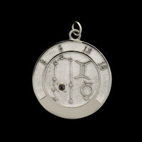 14K White Gold Estate Gemini Zodiac Pendant