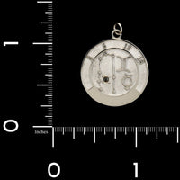 14K White Gold Estate Gemini Zodiac Pendant