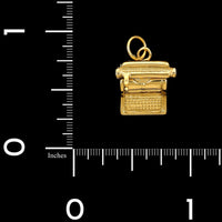 14K Yellow Gold Estate Movable Typewriter Charm