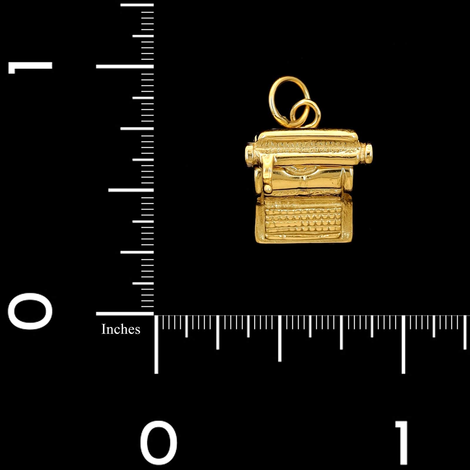 14K Yellow Gold Estate Movable Typewriter Charm