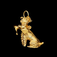 14K Yellow Gold Estate Poodle Charm