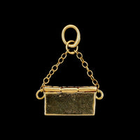 14K Yellow Gold Estate Fishing Basket Charm