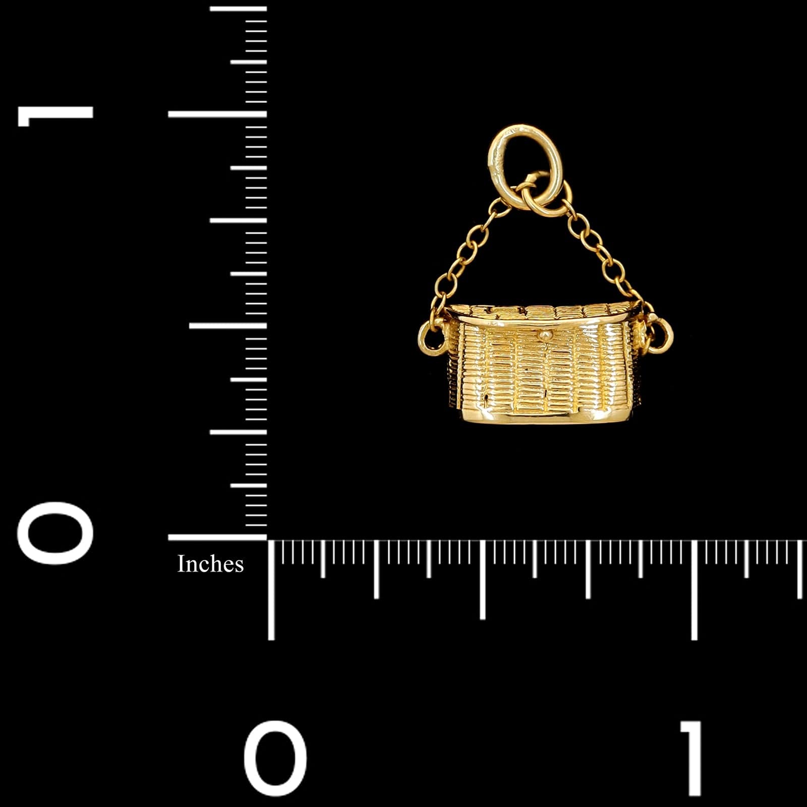 14K Yellow Gold Estate Fishing Basket Charm