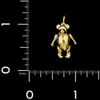 14K Yellow Gold Estate Movable Teddy Bear Charm