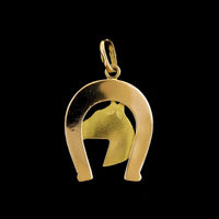 Vintage 18K Yellow Gold Estate Horseshoe Charm