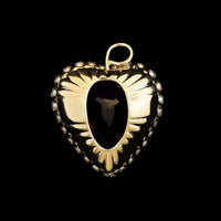Vintage 14K Yellow Gold Estate Amethyst and Pearl Pendant
