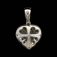 Garavelli 18K White Gold Estate Diamond Puffed Heart Pendant Enhancer