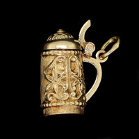 14K Yellow Gold Estate Beer Stein Charm