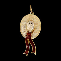 G.Nardi 18K Yellow Gold Estate Venetian Gondoliers Hat Charm with Enamel