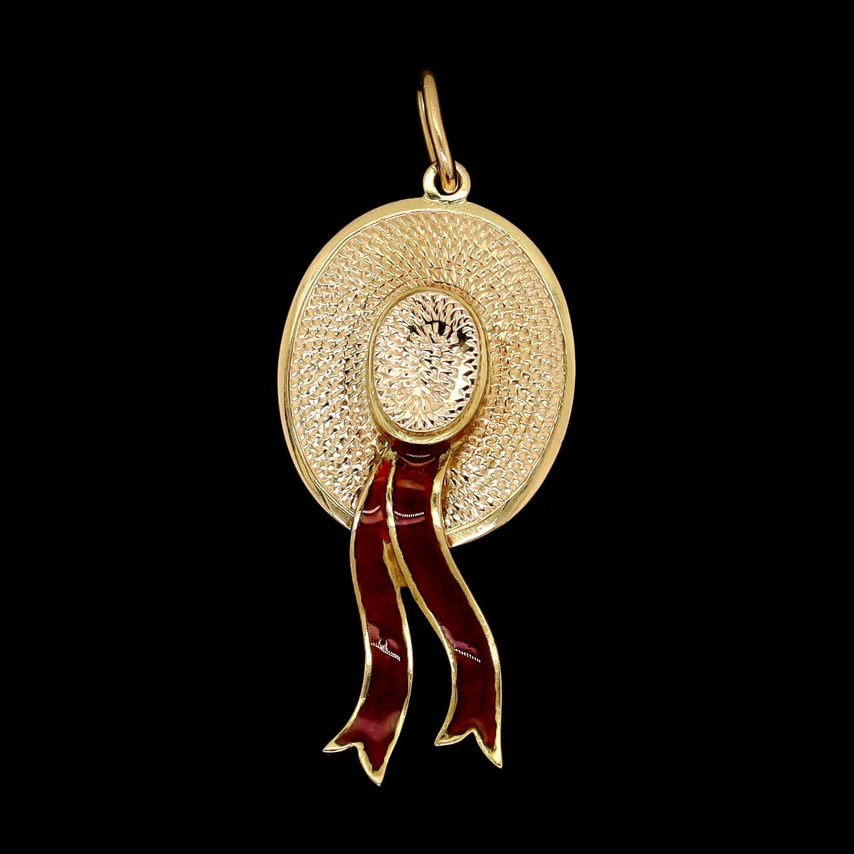 G.Nardi 18K Yellow Gold Estate Venetian Gondoliers Hat Charm with Enamel