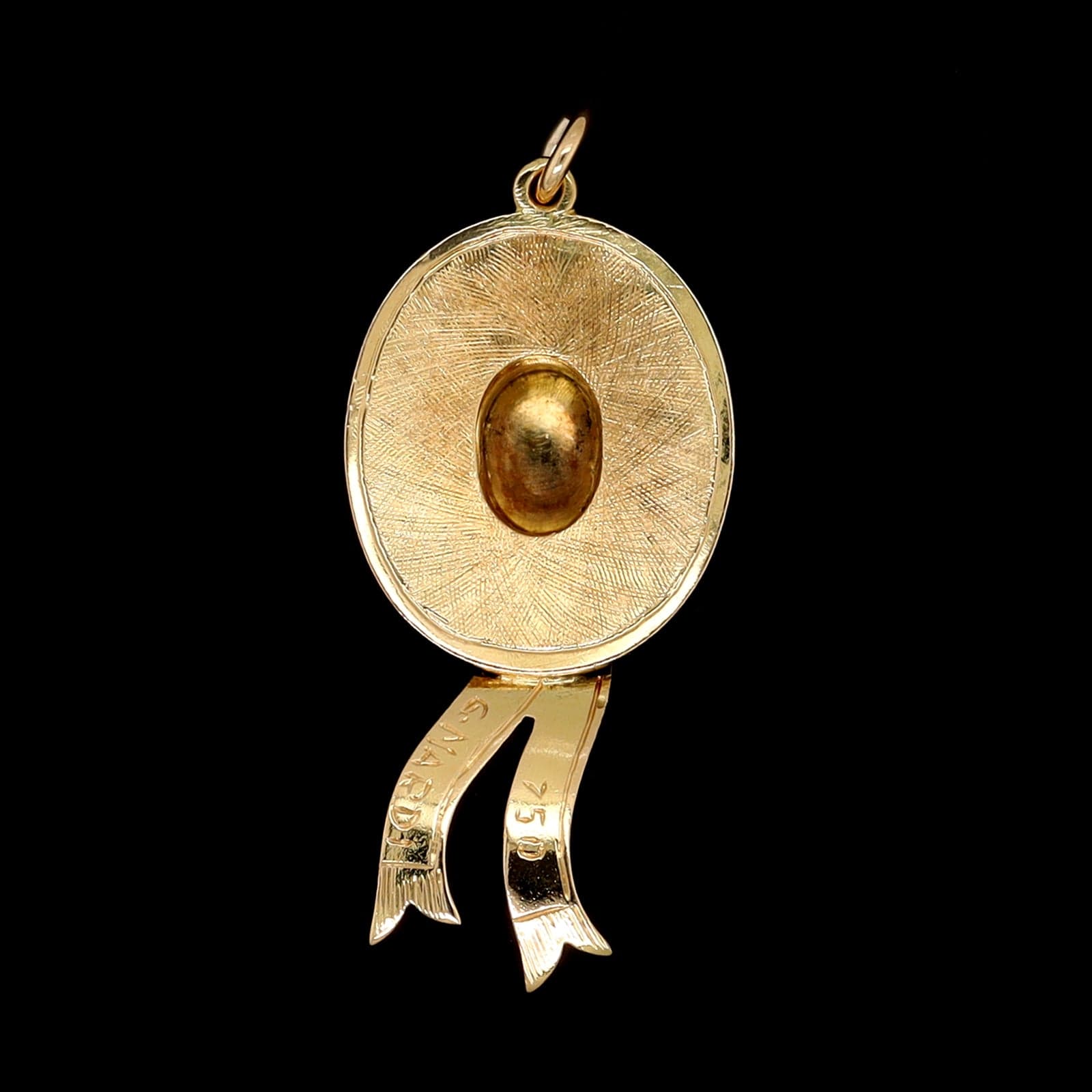 G.Nardi 18K Yellow Gold Estate Venetian Gondoliers Hat Charm with Enamel