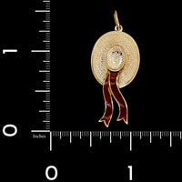G.Nardi 18K Yellow Gold Estate Venetian Gondoliers Hat Charm with Enamel