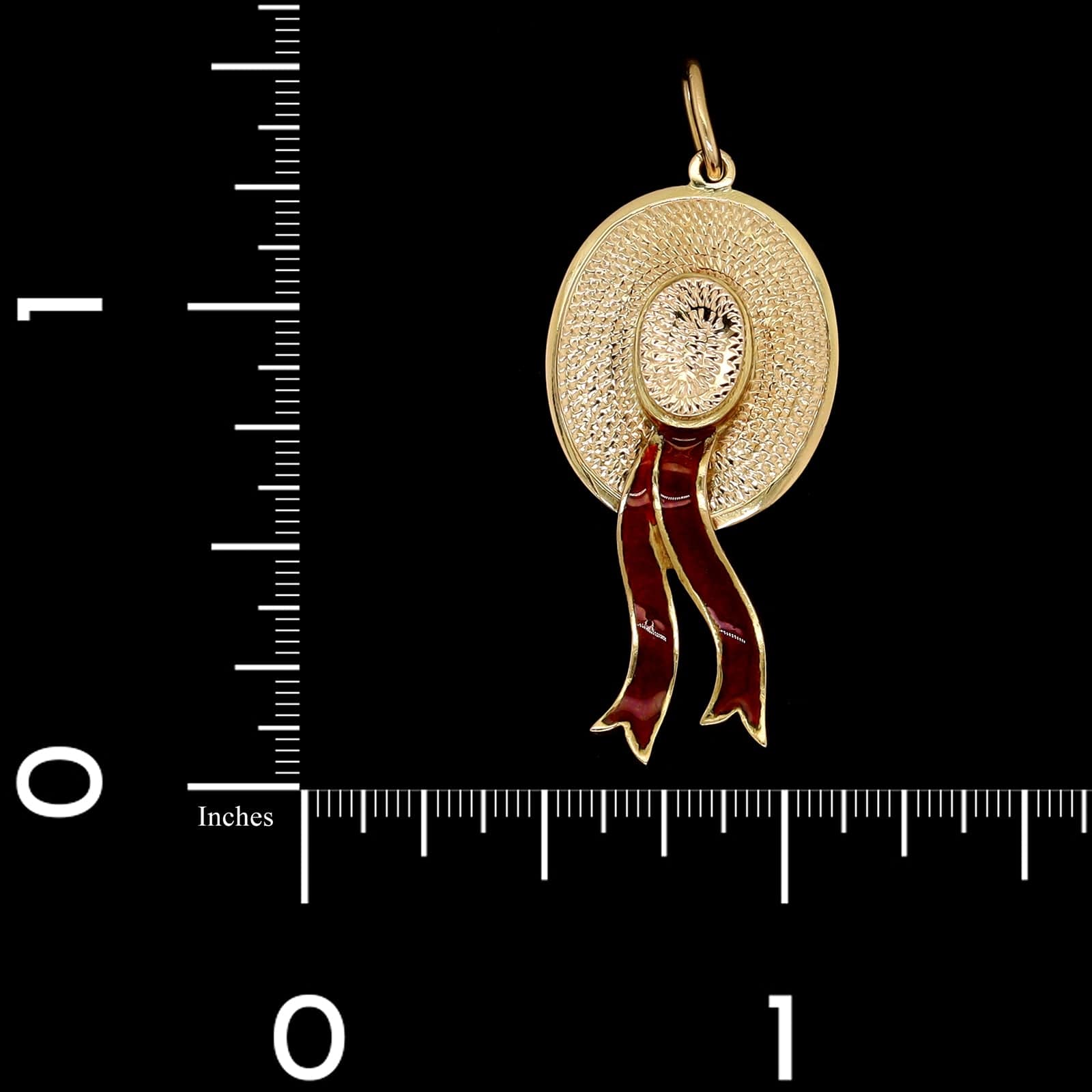 G.Nardi 18K Yellow Gold Estate Venetian Gondoliers Hat Charm with Enamel