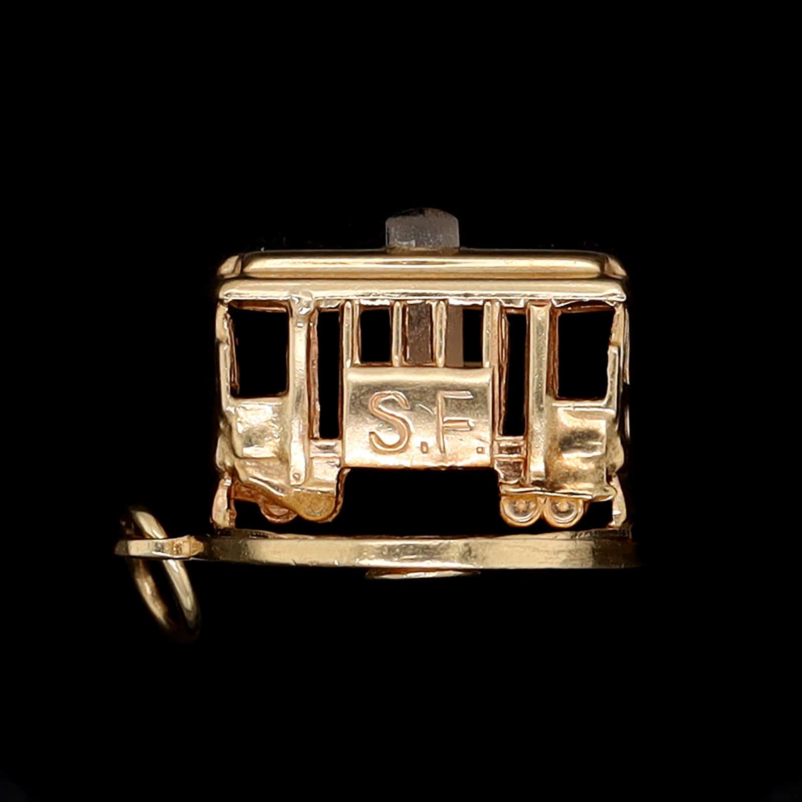 14K Yellow Gold Estate San Francisco Cable Car Charm