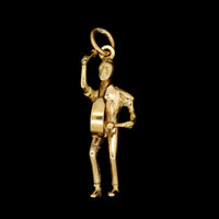 18K Yellow Gold Estate Drummer Charm