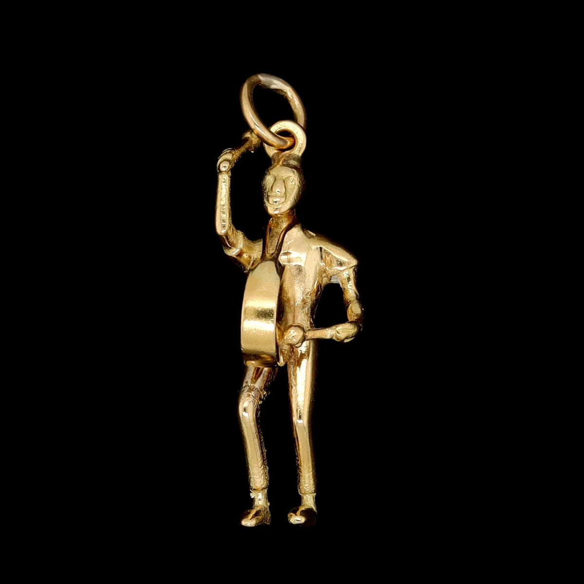 18K Yellow Gold Estate Drummer Charm