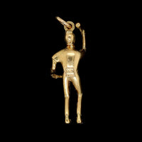 18K Yellow Gold Estate Drummer Charm