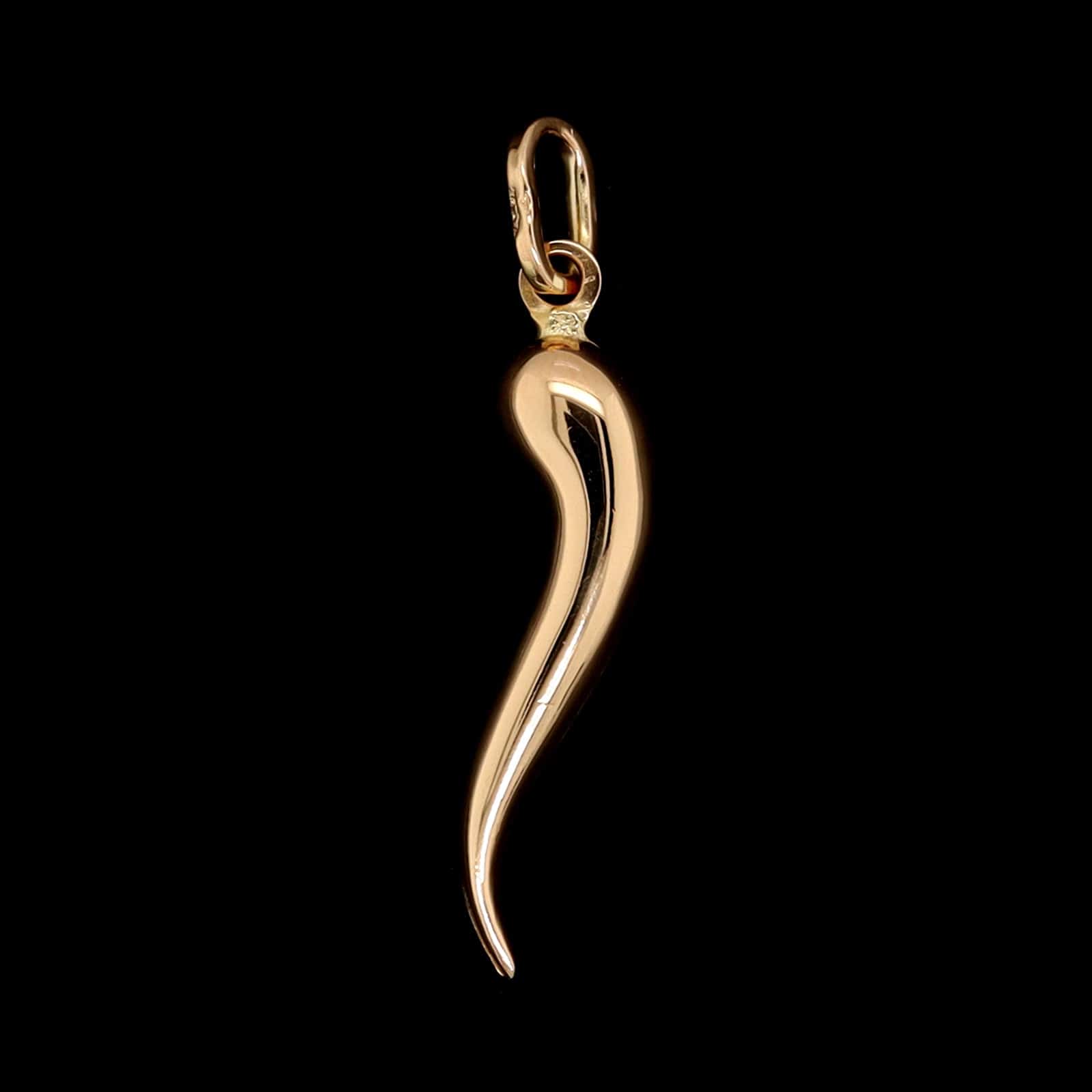 18K Yellow Gold Estate Italian Horn Charm
