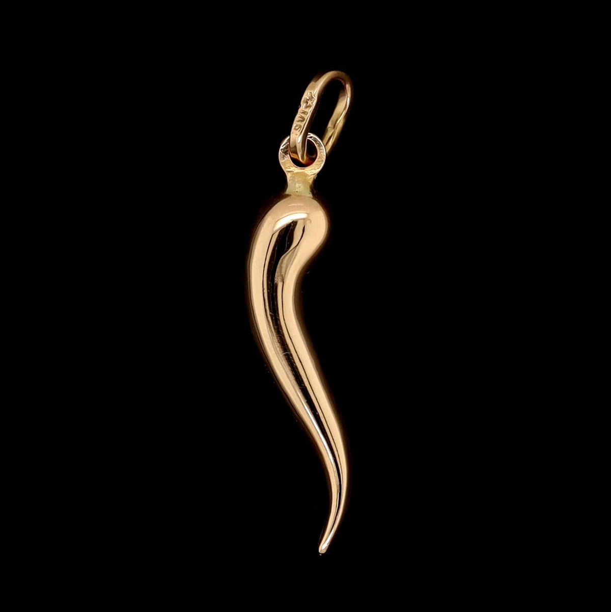 18K Yellow Gold Estate Italian Horn Charm