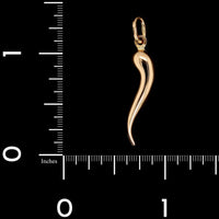 18K Yellow Gold Estate Italian Horn Charm
