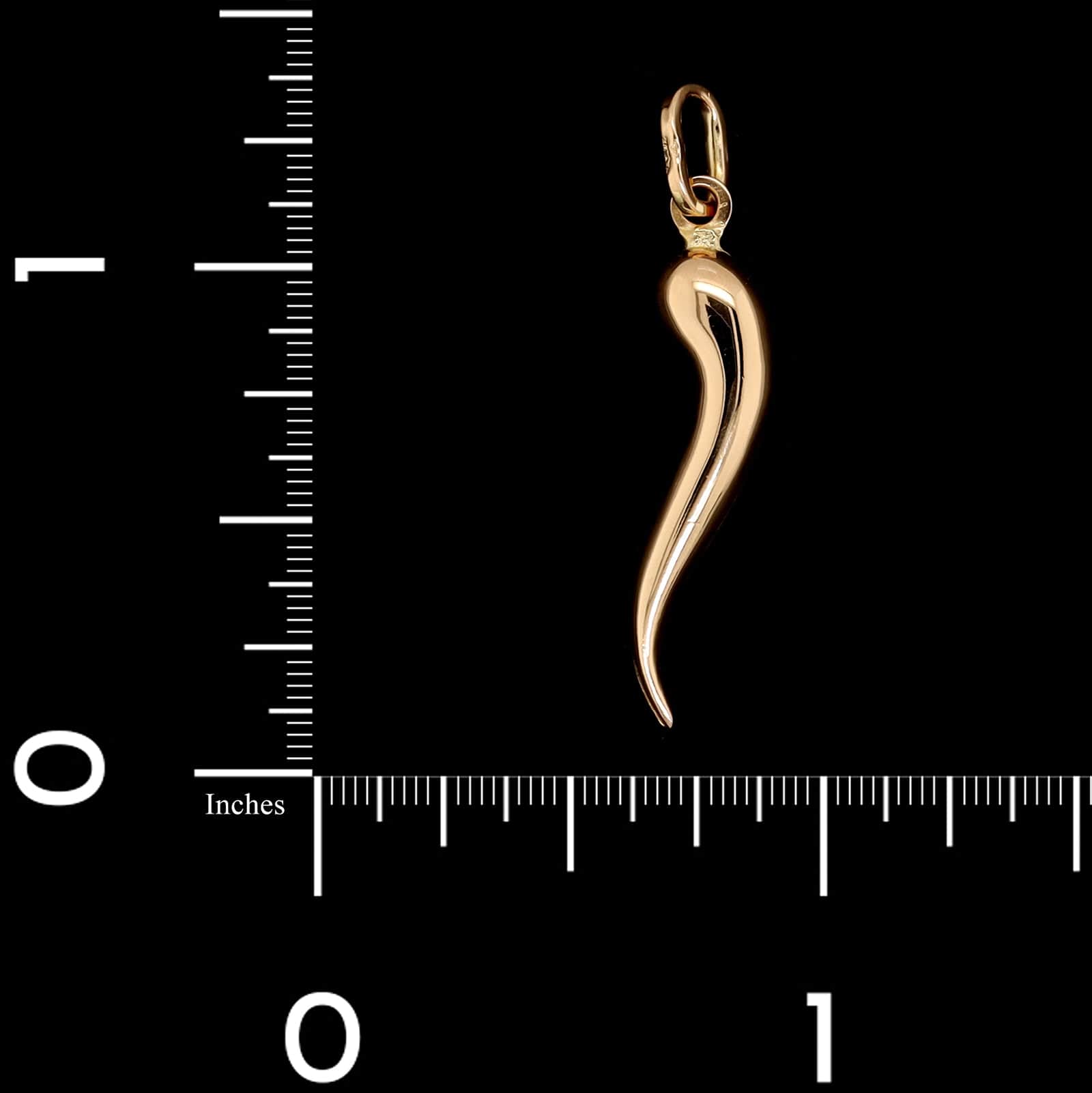 18K Yellow Gold Estate Italian Horn Charm