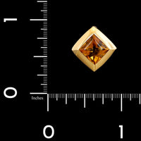18K Yellow Gold Estate Citrine Bezel Pendant Charm