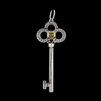 Tiffany & Co. Platinum and 18K Yellow Gold Estate Diamond Crown Key