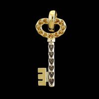 14K Two-tone Gold Estate Diamond Key Pendant