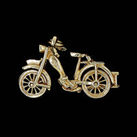 14K Yellow Gold Estate Motorcycle Charm