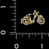 14K Yellow Gold Estate Motorcycle Charm