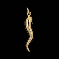 18K Yellow Gold Estate Italian Horn Charm