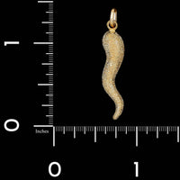 18K Yellow Gold Estate Italian Horn Charm