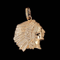 14K Rose Gold Estate Chief Head Charm