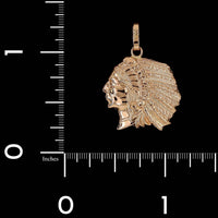14K Rose Gold Estate Chief Head Charm