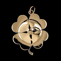 14K Yellow Gold Estate Four Leaf Clover Charm