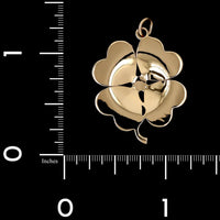 14K Yellow Gold Estate Four Leaf Clover Charm