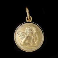 14K Yellow Gold Estate Angel Charm
