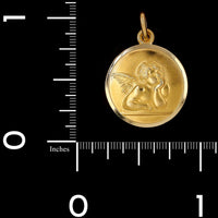 18K Yellow Gold Estate Angel Charm