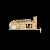 14K Yellow Gold Estate House Charm
