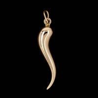 14K Yellow Gold Estate Italian Horn Charm