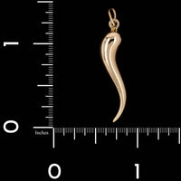 14K Yellow Gold Estate Italian Horn Charm