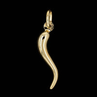 14K Yellow Gold Estate Italian Horn Charm
