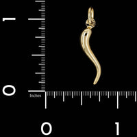 14K Yellow Gold Estate Italian Horn Charm