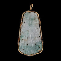 14K Yellow Gold Estate Jadeite Pendant