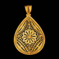 22K Yellow Gold Estate Filigree Pendant