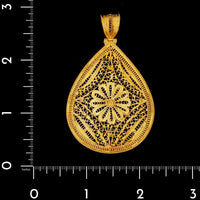 22K Yellow Gold Estate Filigree Pendant