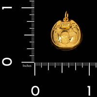 24K Yellow Gold Estate Chinese Longevity Lock Pig Charm