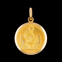 18K Yellow Gold Estate Our Lady of Pompeii St. Mary Charm