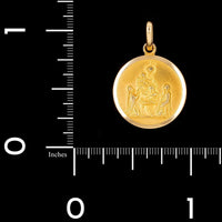 18K Yellow Gold Estate Our Lady of Pompeii St. Mary Charm